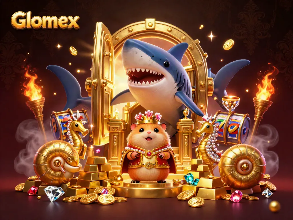 Engage with the Glomex casino experience alongside a golden hamster king and treasure.