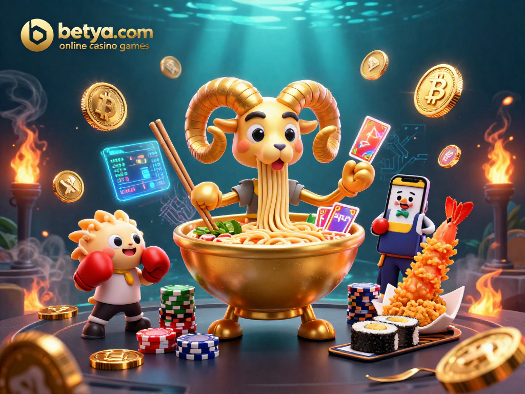 Engage with betya.com online casino games as a golden ramen bowl dealer drives excitement with vibrant elements.