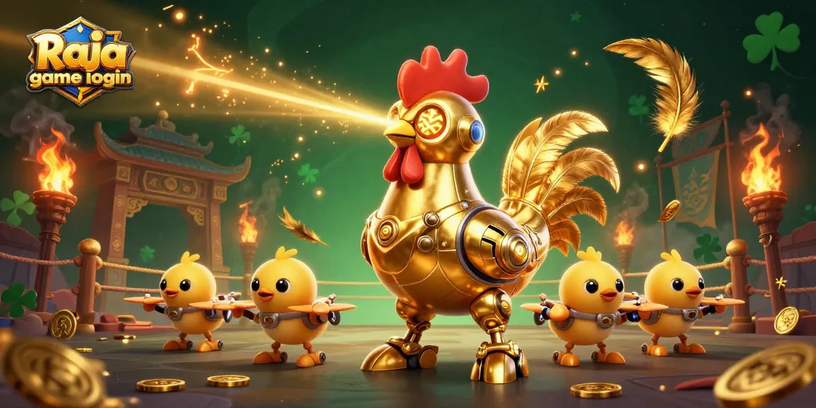Engage with Raja game login for an exciting 3D illustration showcasing vibrant casino elements.