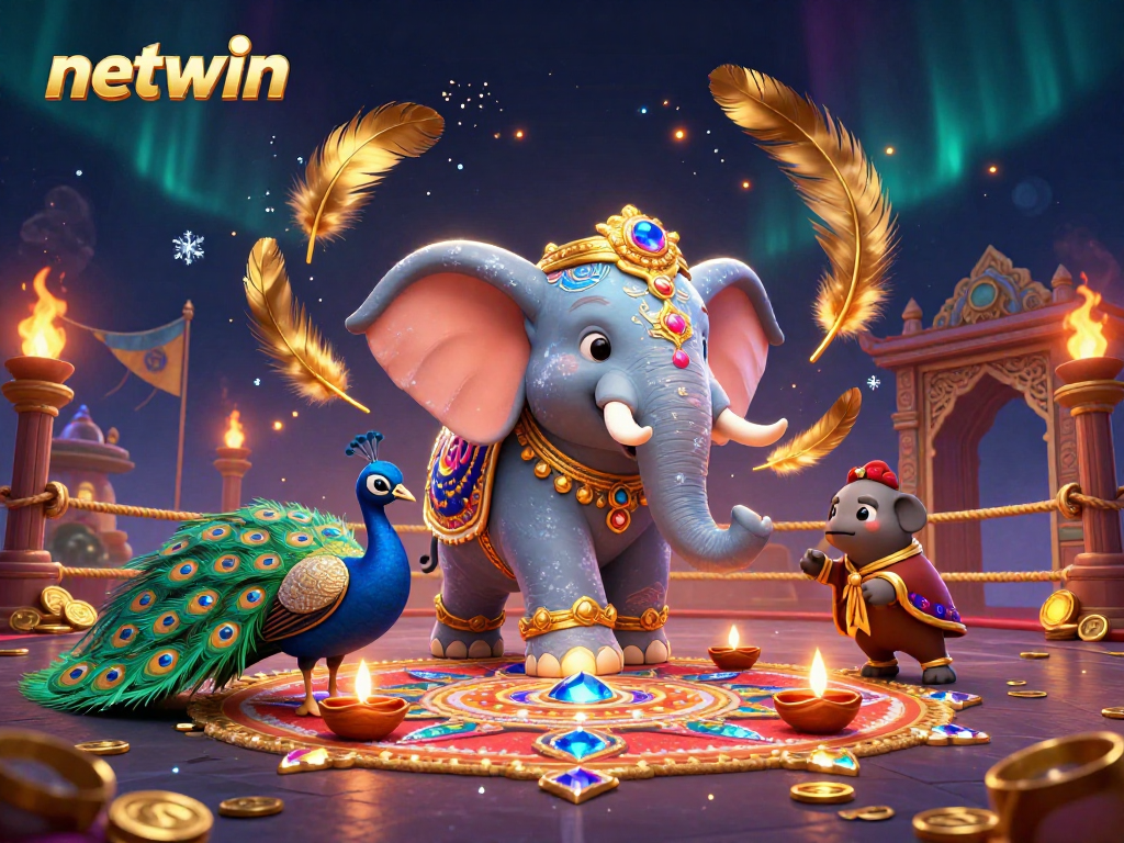 Experience the vibrant netwin online casino world with an energetic illustration of unique game elements.
