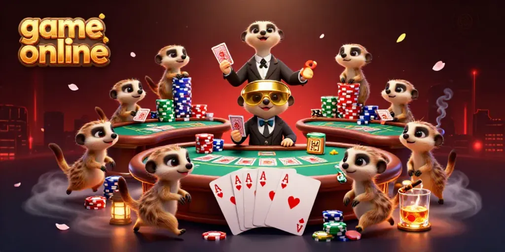 Experience thrilling game online with meerkats managing a vibrant casino operation.
