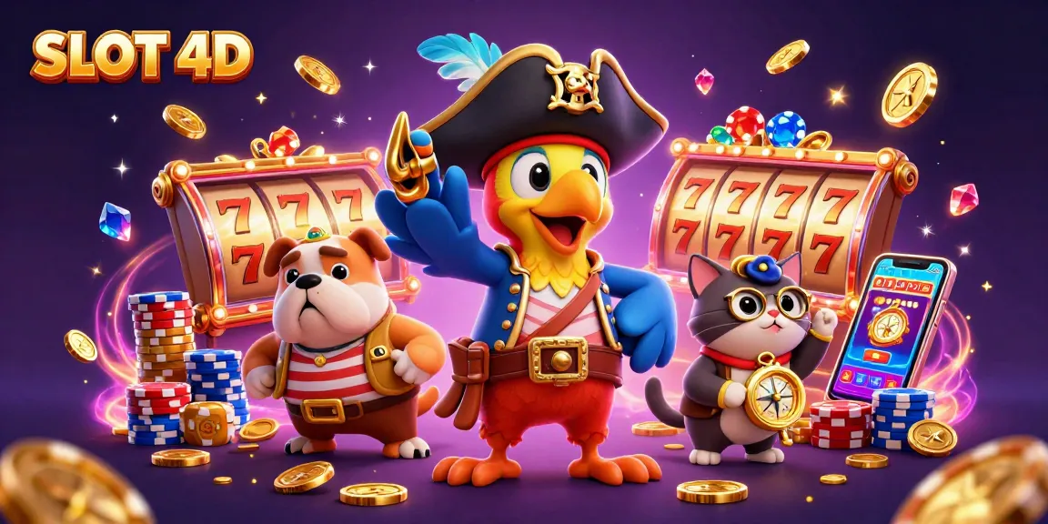 Spin the SLOT 4D reels for big wins with cascading coins and lucky symbols flying all around!