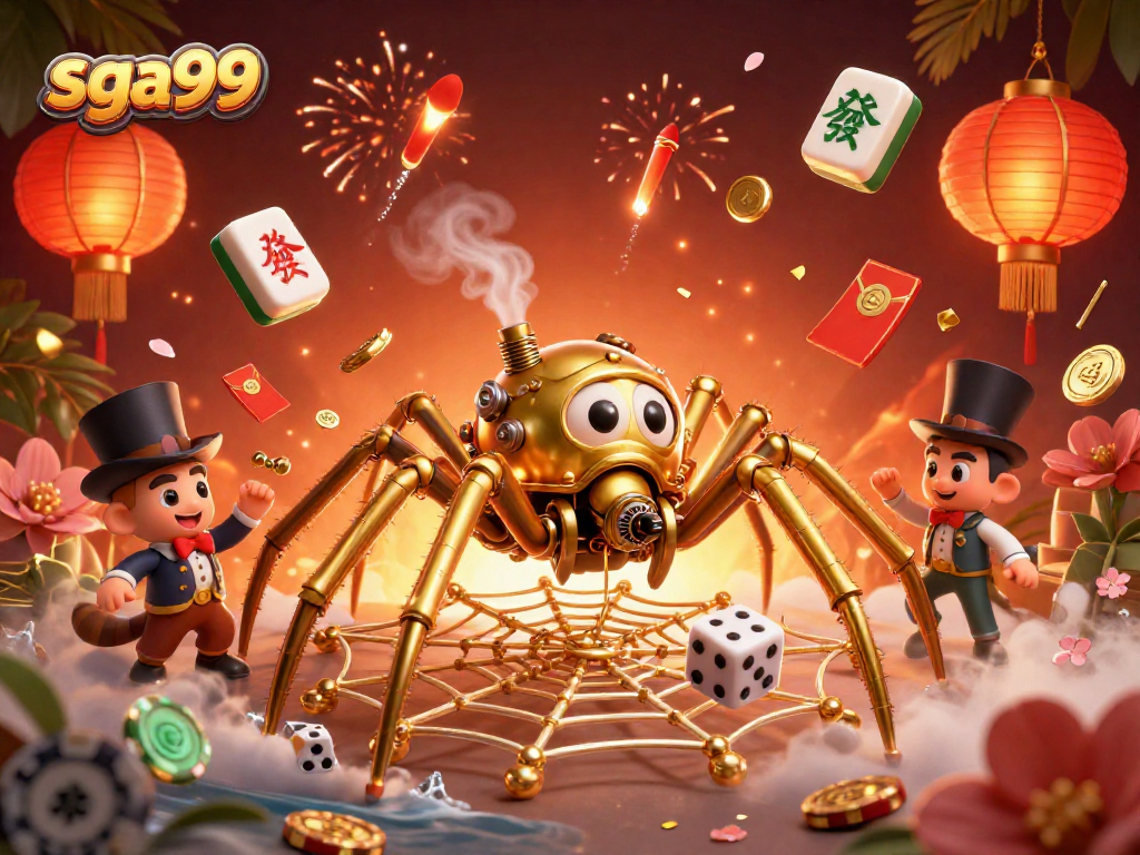 Engage with the thrilling world of sga99's golden steampunk spider webbing luck and chance in the gaming universe.