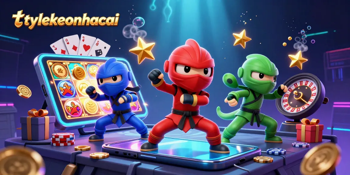 Engage with tylekeonhacai's colorful slot game amid dynamic ninja chameleons.