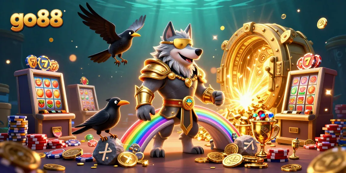 Engage in thrilling slots action with go88's vibrant Norse-inspired casino scene.