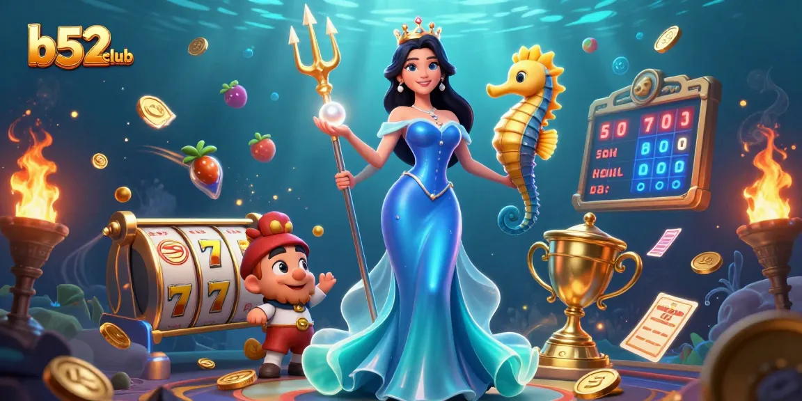 Experience thrilling slots and jackpots with b52club's vibrant 3D casino illustration.