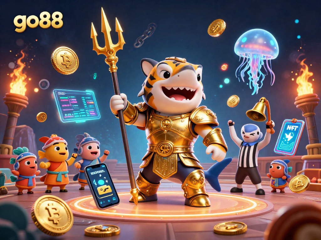 Engage with go88's dynamic gaming world featuring a thrilling underwater gladiator scene.