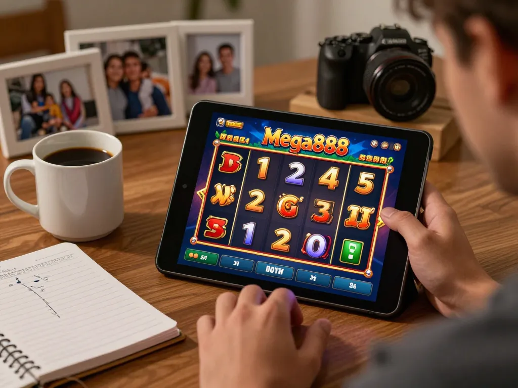 Engaging in Mega888 online gaming, exploring free credit mega888 for winning strategies in a cozy home.
