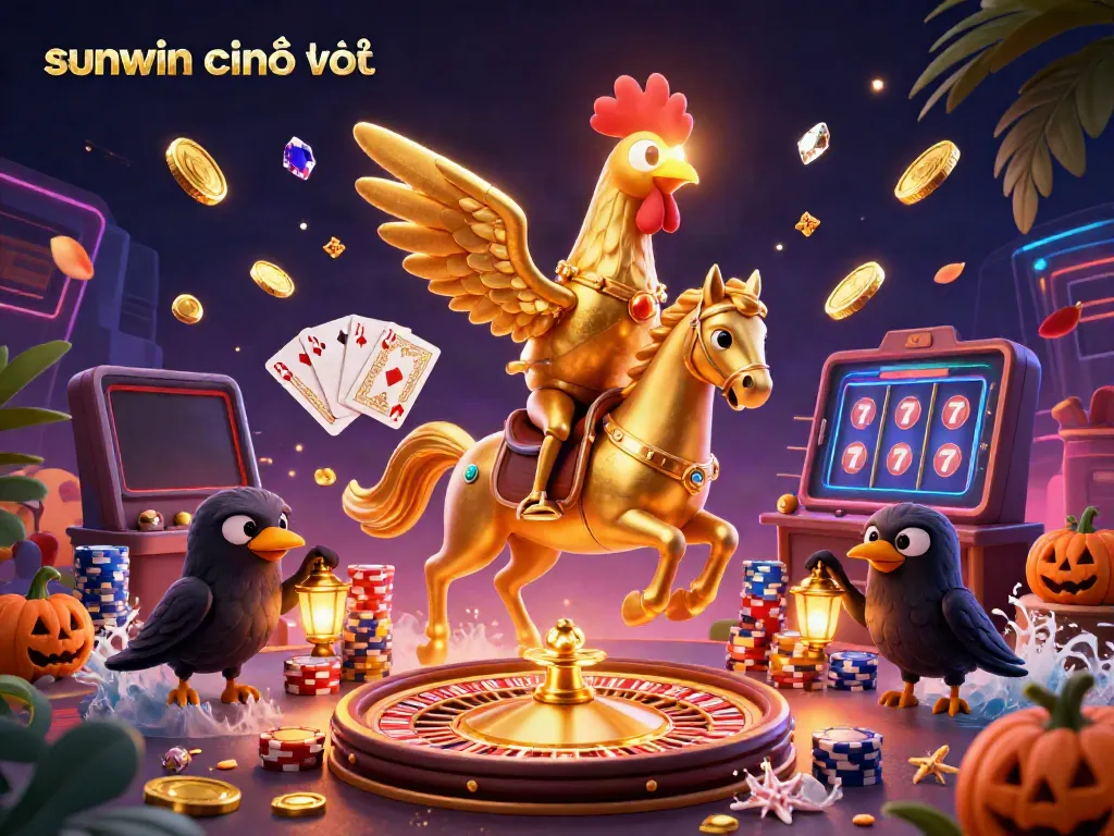 Experience the excitement of sunwin chính thức with a dynamic casino illustration showcasing immersive gaming elements.