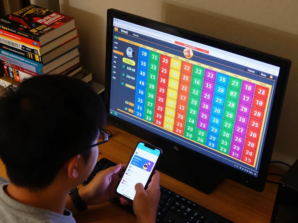 Toggel Singapore player analyzing data hk results on tablet during an online gaming session