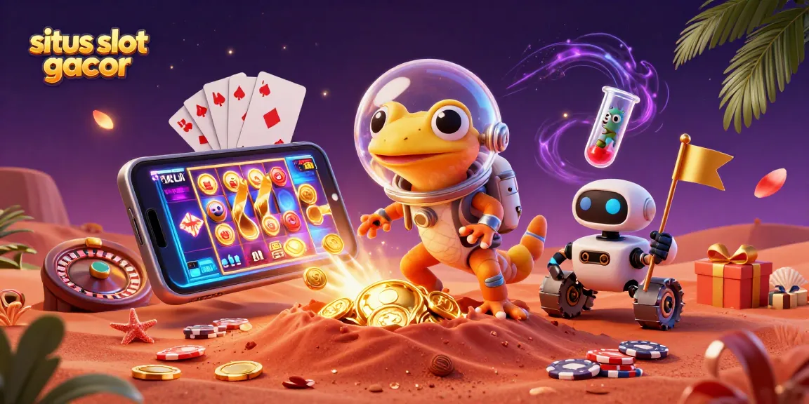 Engage in situs slot gacor action with golden coins erupting from a colorful slot game on an adventure.