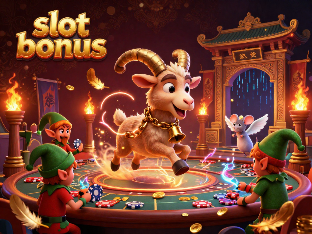 Experience the thrill of the slot bonus with dynamic characters at a vibrant casino.