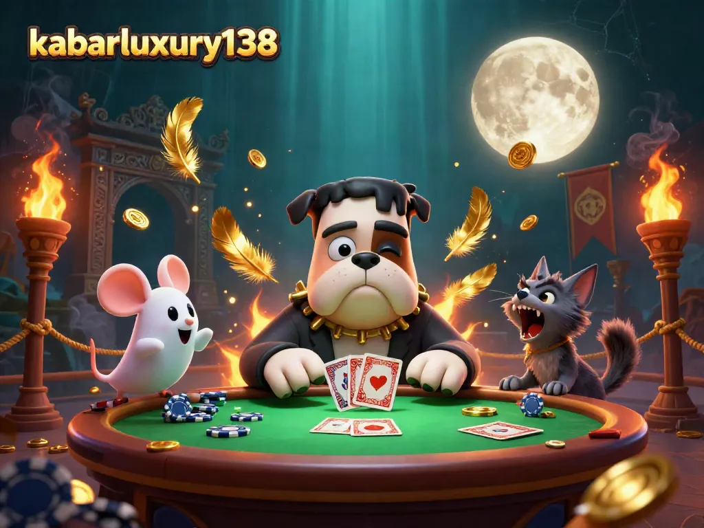 Experience the thrill of kabarluxury138 with a vibrant 3D casino scene of engaging characters and dynamic gambling elements.