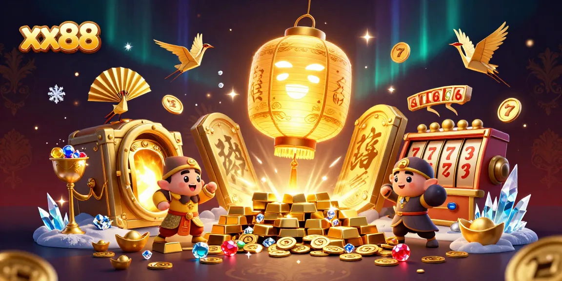 Engage with the vibrant xx88 online casino universe featuring a lantern spirit and gold treasures.