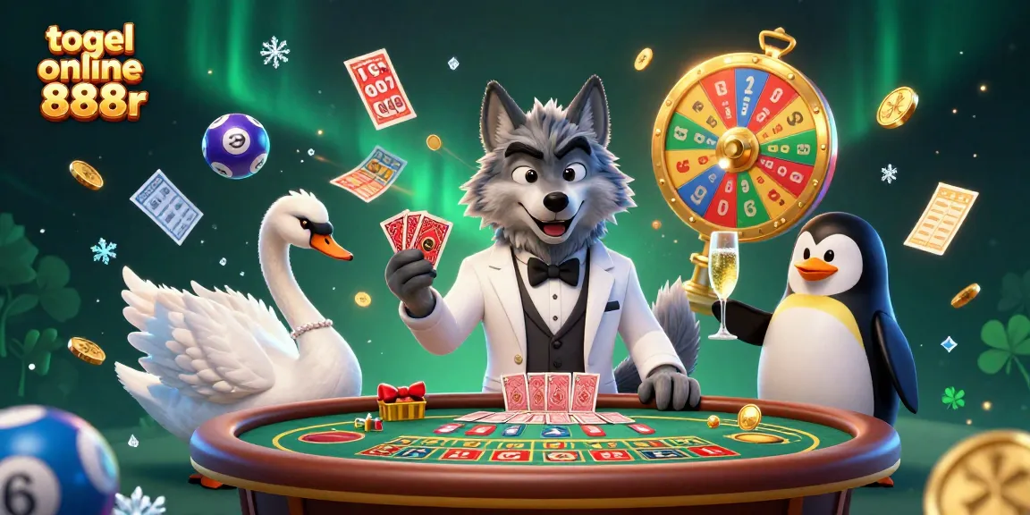Engage with togel online 888r while witnessing an elegant swan dealing cards and a debonair wolf at the baccarat table.
