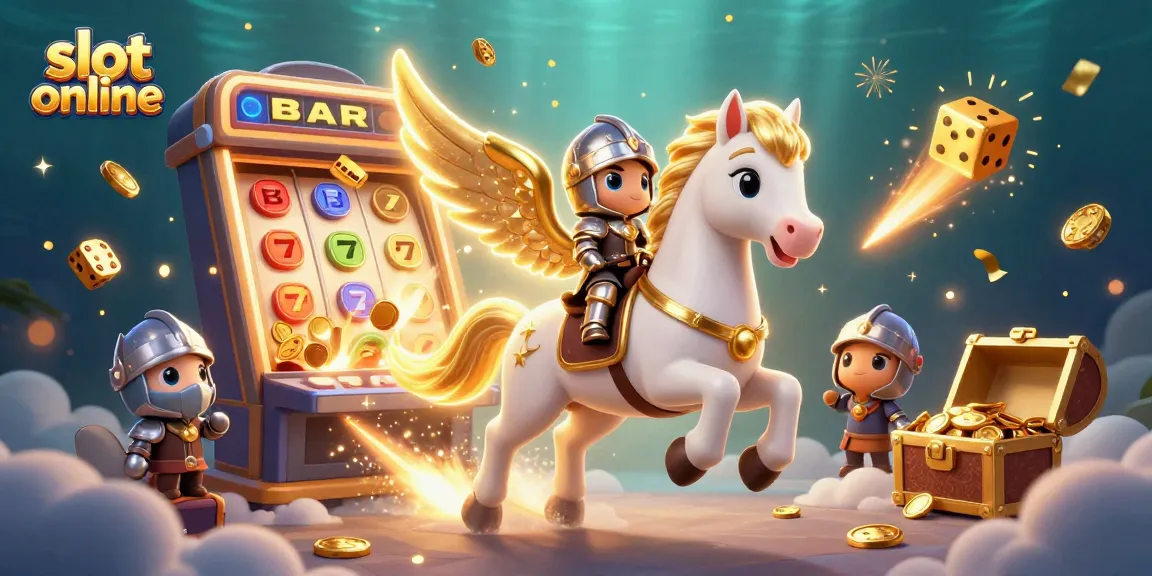 Engage with slot online excitement as a celestial horse leads a jackpot adventure with coins and game elements.