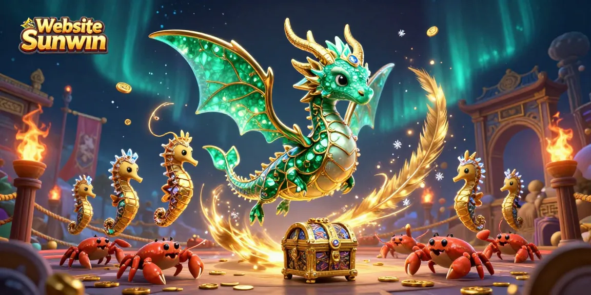 Win big at Website Sunwin with an enchanting casino scene featuring a sea dragon and treasure!