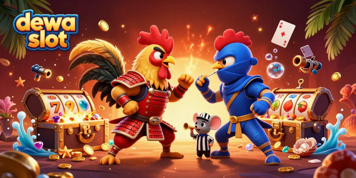Engage with the thrilling dewa slot experience in a dramatic cartoon scene featuring epic character standoffs.