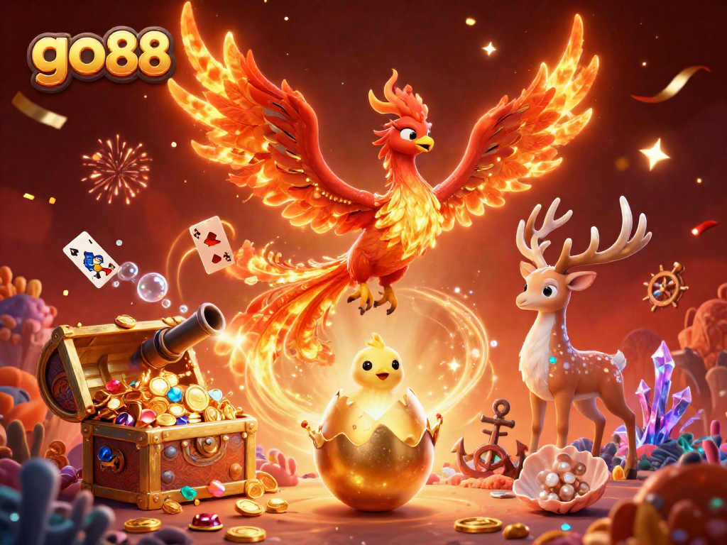Experience go88's vibrant gaming world with captivating elements and dynamic action.