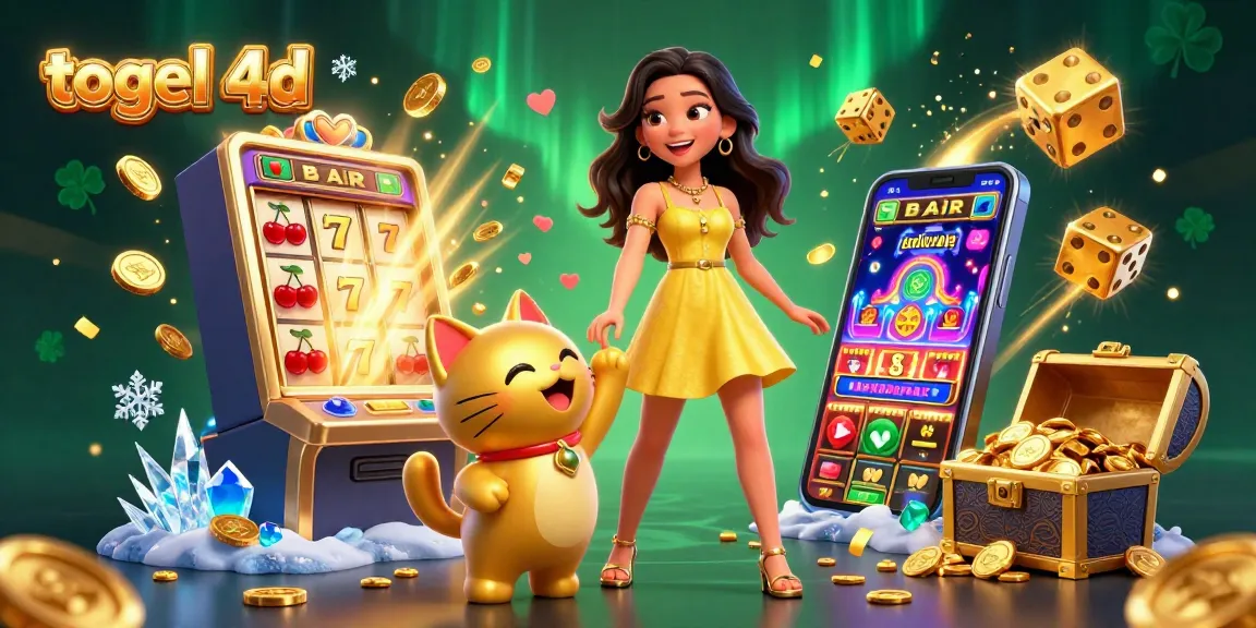 Experience winning at togel 4d with joy, golden lucky cat, and exciting casino game elements.