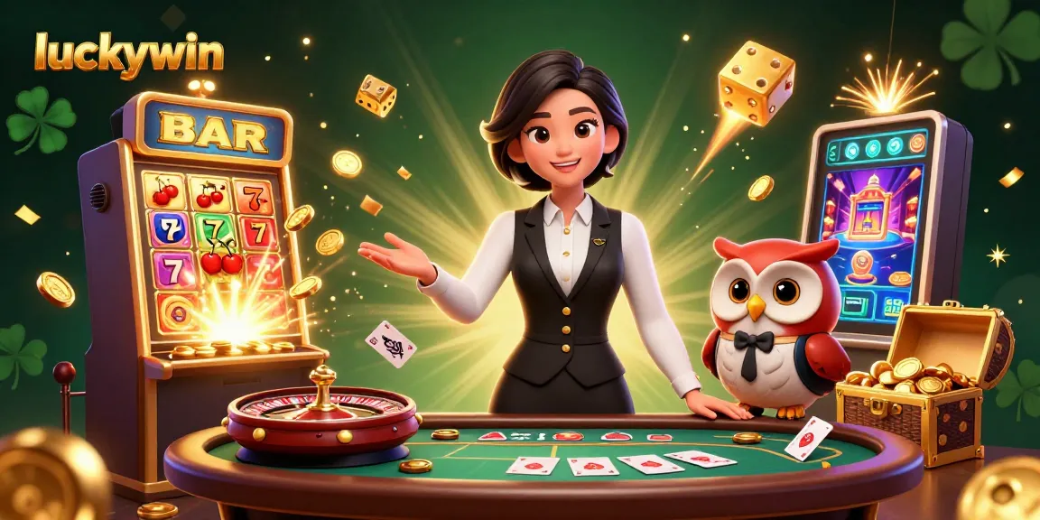 Experience thrilling gameplay with luckywin's vibrant casino scene featuring engaging dealers and dynamic game elements.