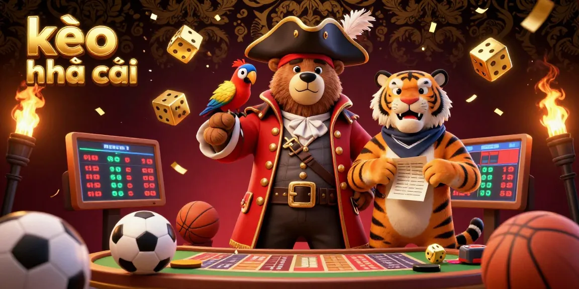 Kèo nhà cái showcases an exciting sports betting scene with dynamic characters and vibrant game elements.
