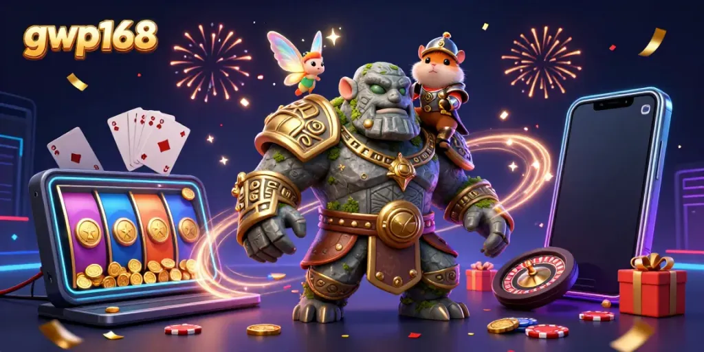 GWP168 menghadirkan pengalaman bermain game slot yang mulus dengan golem kuno dan hamster kesatria.