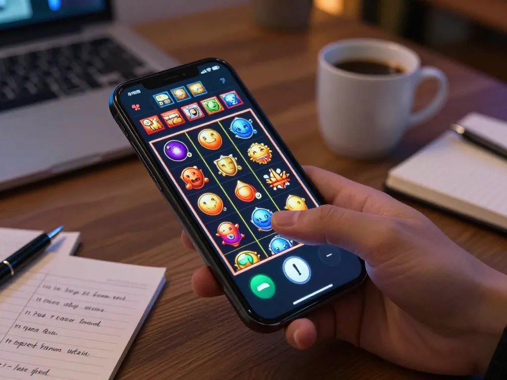 Engaging with Slot88 on a smartphone during an online gaming session in a cozy home setting.
