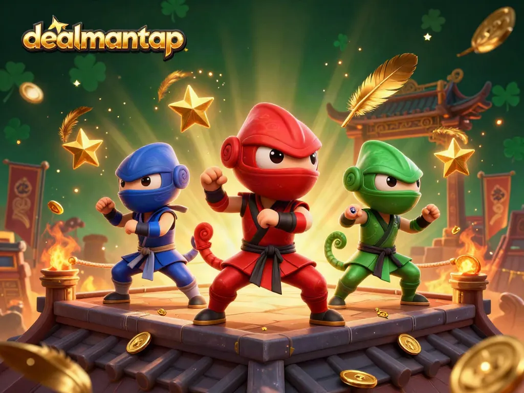 Engage with dealmantap as ninja chameleons compete in a dynamic casino showdown.