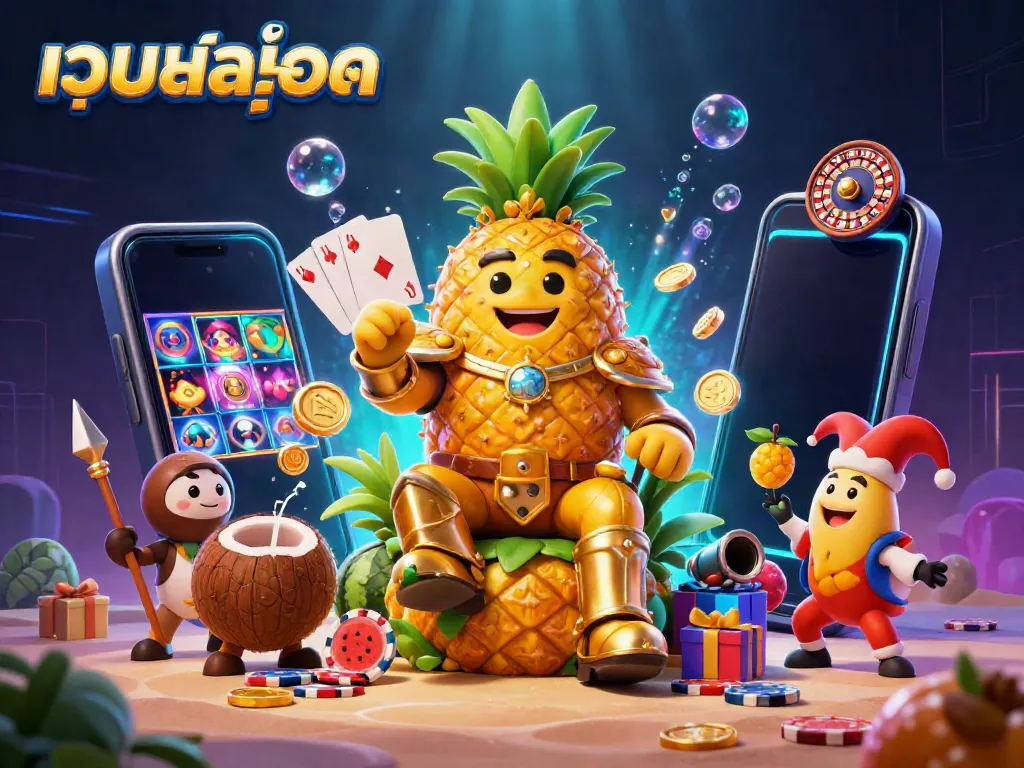 ภาพประกอบที่น่าสนใจของเว็บสล็อตกับตัวละคร 3D แสดงความสนุกในคาสิโน