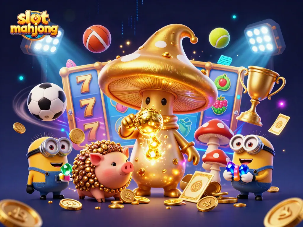 Spin to win big with slot mahjong in a vibrant, magical casino scene featuring gold and treasures.