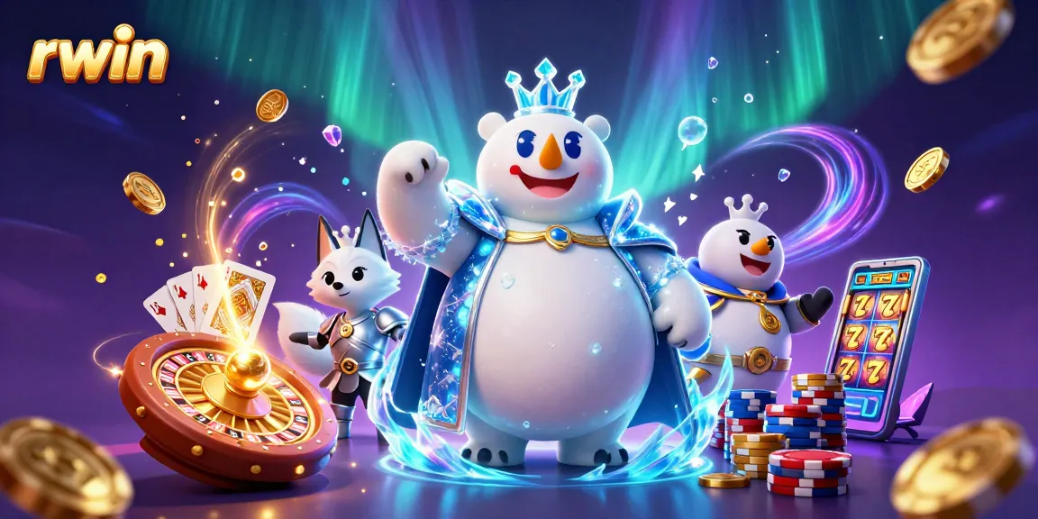 Experience thrilling rwin gameplay with an ice king and fox amidst vibrant casino energy.