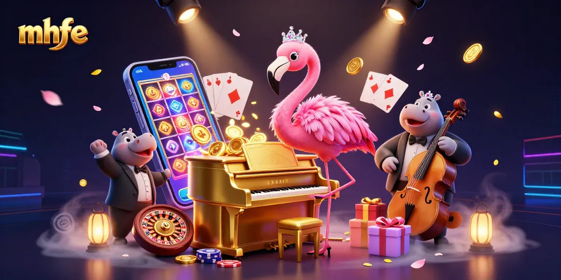 Experience the vibrant energy of mhfe with lively characters and exciting casino elements.