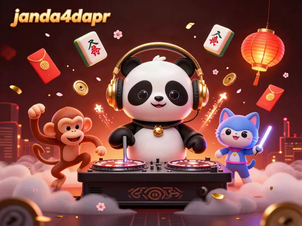Janda4dapr menghadirkan suasana pesta kasino dengan panda DJ beraksi di atas meja roulette.