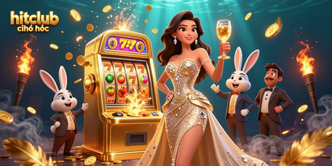 Play casino games at hitclub chính thức with vibrant characters celebrating a jackpot win!