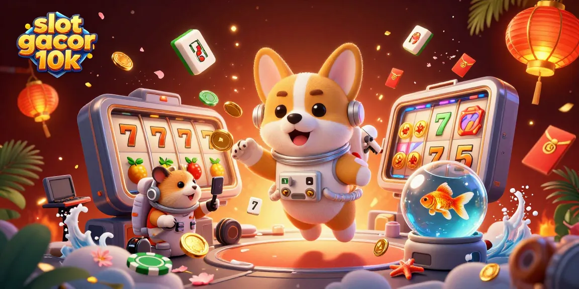 Experience thrilling wins in slot gacor modal 10k with this vibrant casino illustration featuring playful characters.
