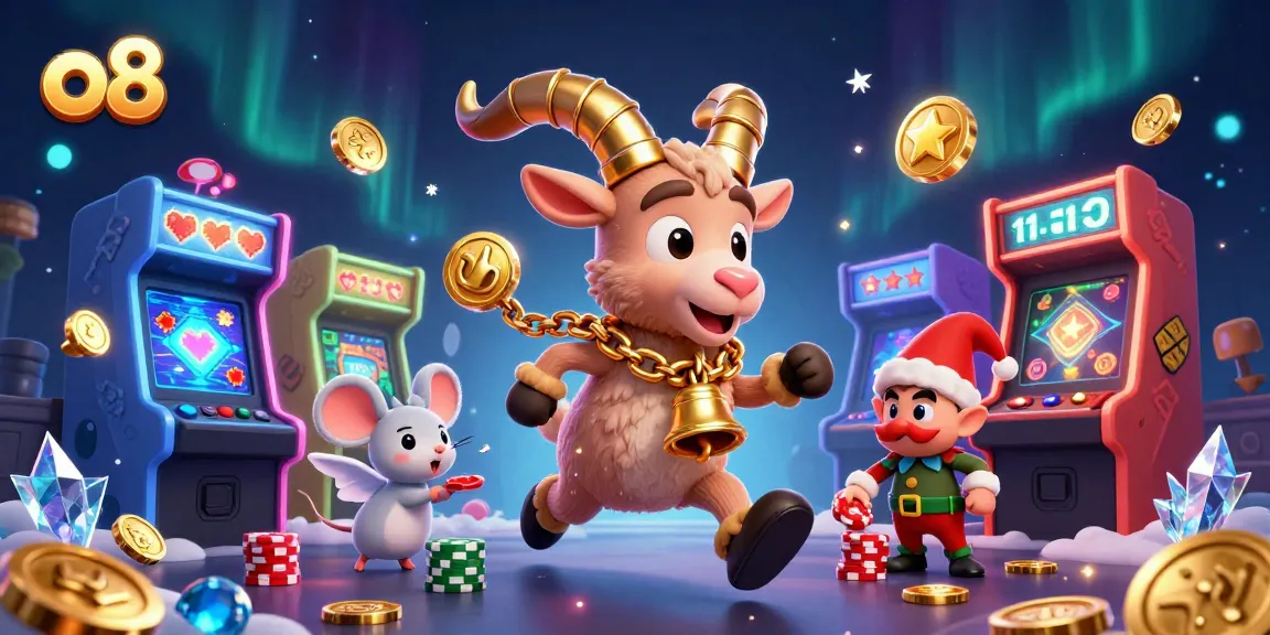 Experience festive gaming thrills with o8's unique holiday-horror casino scene featuring spooky characters.