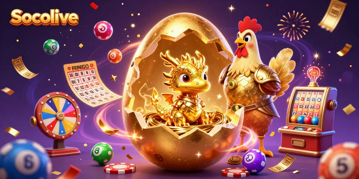 Socolive offers a thrilling gambling experience with a baby dragon and vibrant gaming elements.