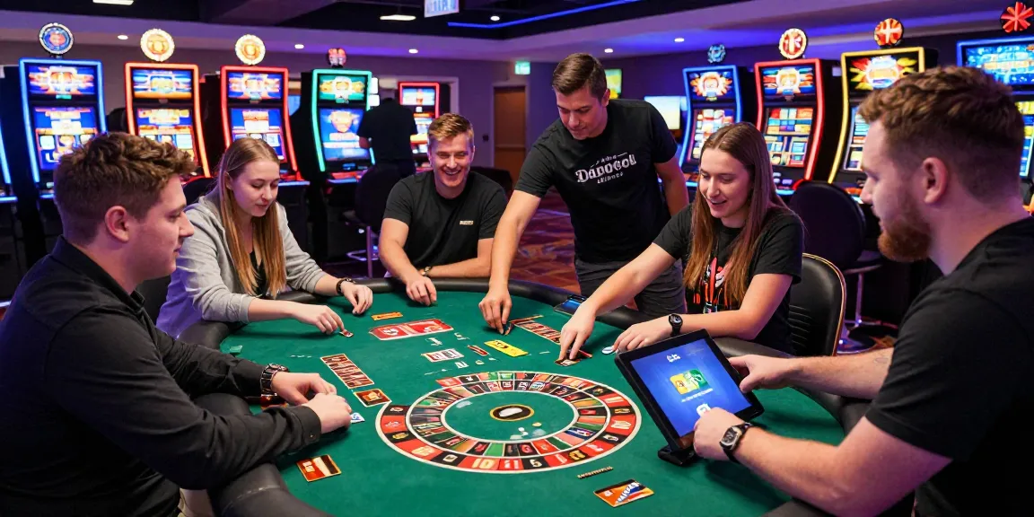 Engaging scene at an online casino featuring players using Visa and Mastercard at GDSAP for an exciting gaming experience.