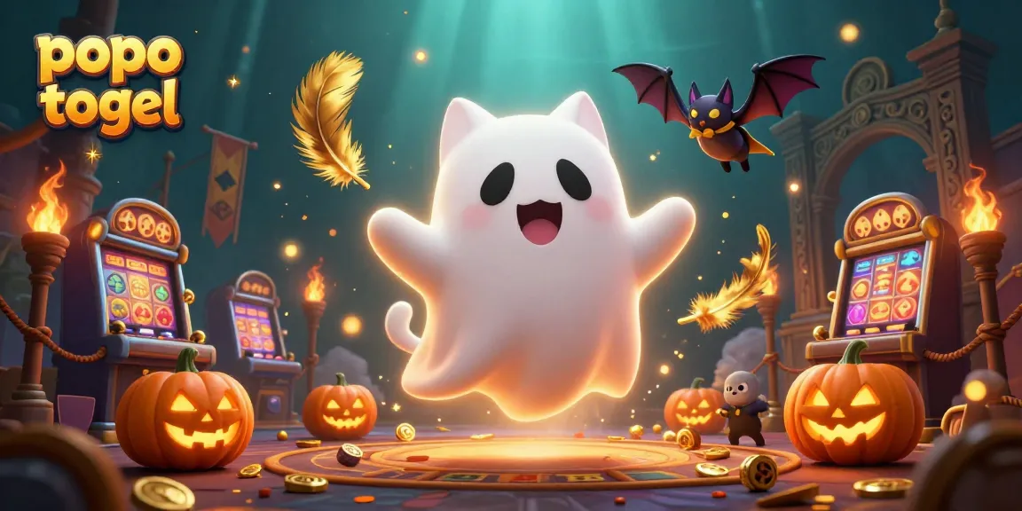 Experience popo togel excitement in a vibrant casino scene with animated characters and dazzling effects.
