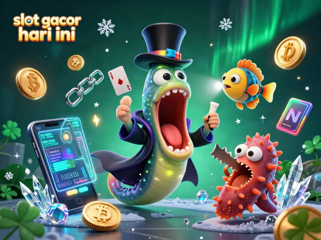 Experience excitement with slot gacor hari ini in a vibrant 3D casino scene featuring magical sea creatures.