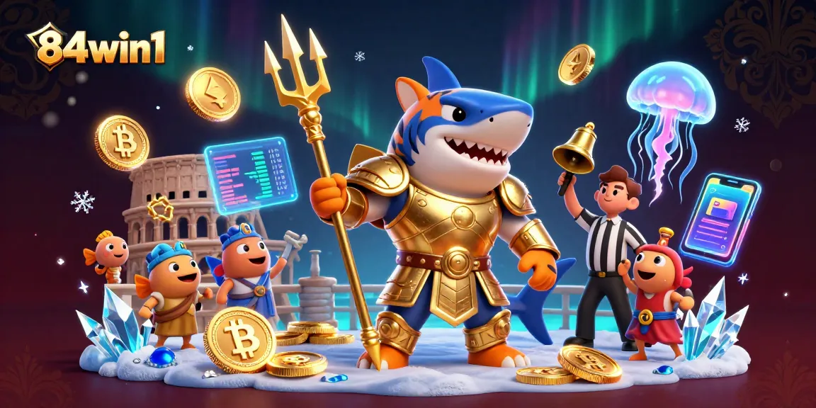 Engage in thrilling gameplay at 84win1 with our vibrant 3D illustration showcasing casino excitement.