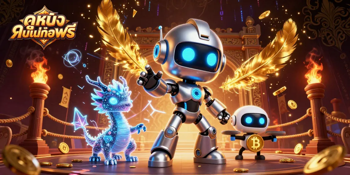 Engage with ดูหนังออนไลน์ฟรี in a vibrant casino scene filled with neon elements and activity.