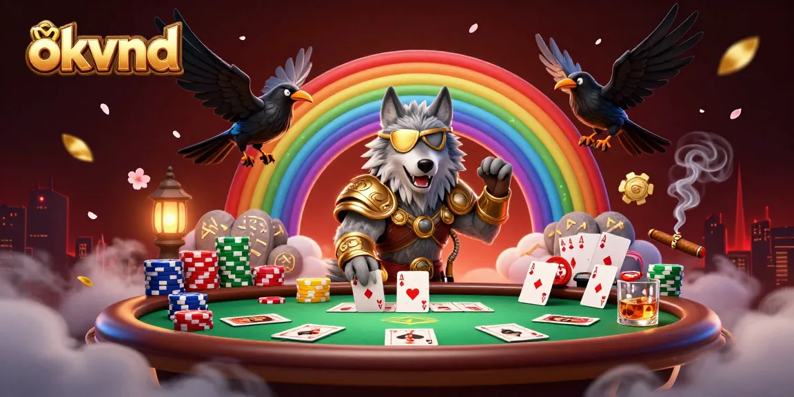 Engage with okvnd at the vibrant poker table featuring Norse mythology-inspired characters.