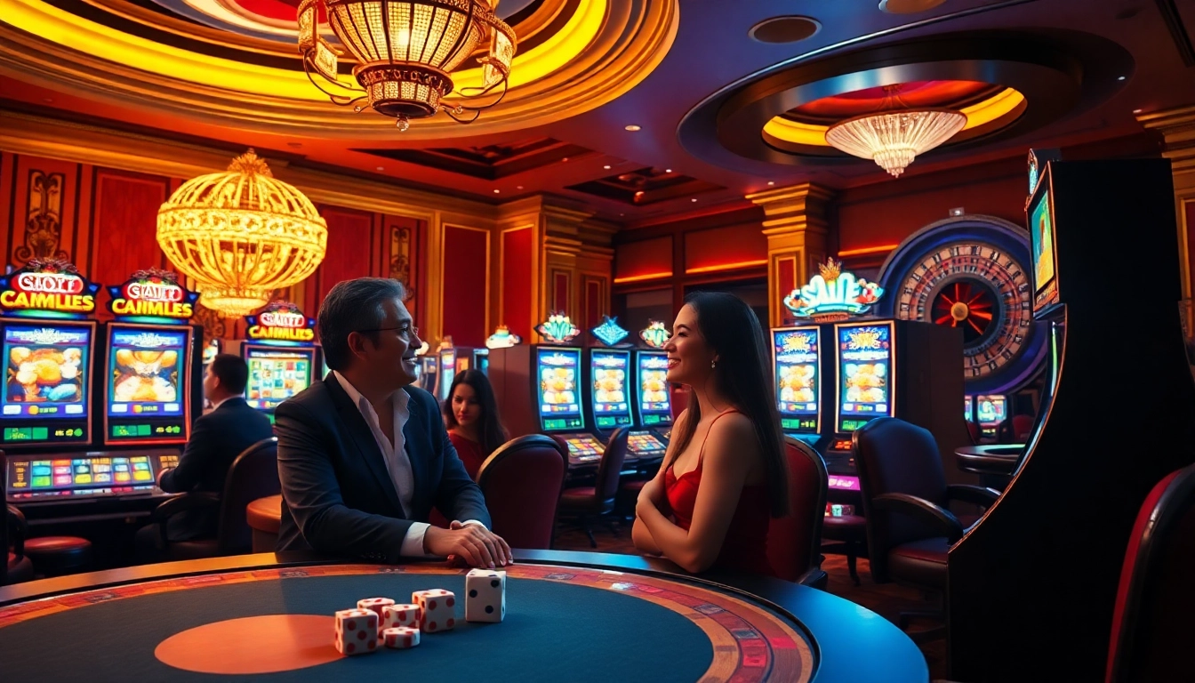 Players enjoying thrilling slot api raja 88 machines in a luxurious casino setting.