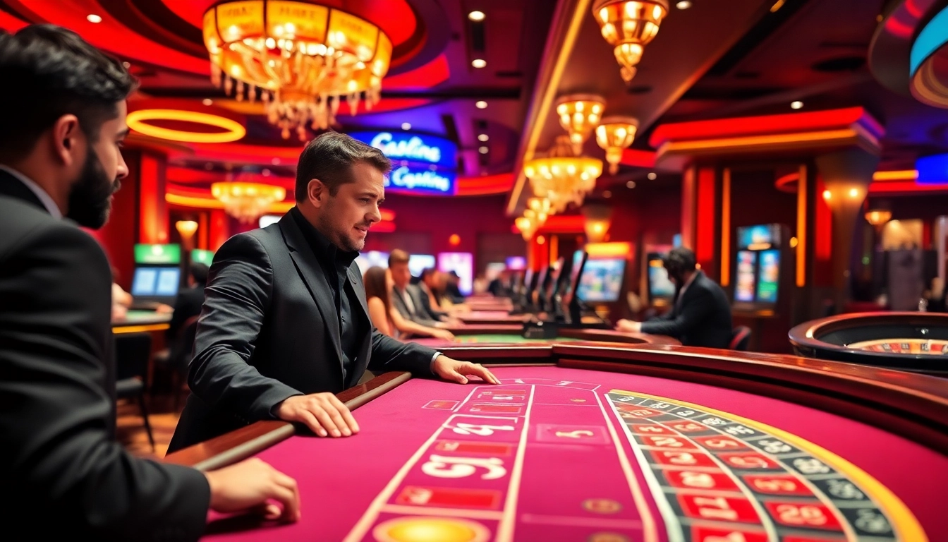 에볼루션 실시간 카지노 환경에서 흥미로운 게임 테이블과 딜러를 보여줍니다.