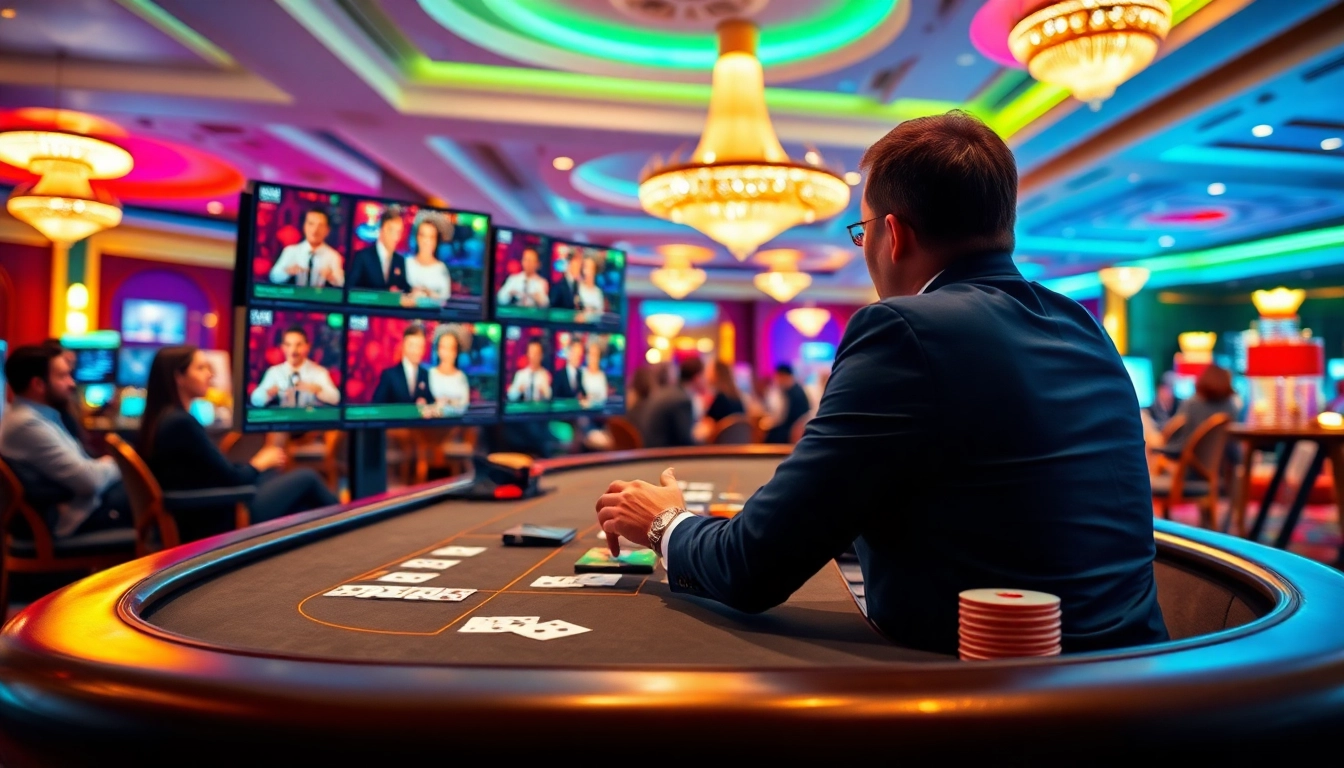 에볼루션 라이브 카지노에서 딜러와 플레이어가 게임을 하는 모습